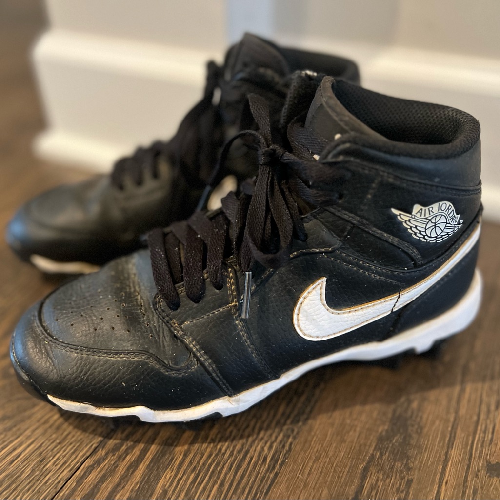 Nike Jordan Kids Black And White High-Top Cleats